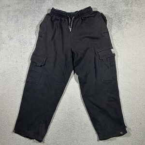 Pro Club Men's Heavyweight Fleece Black Cargo Pants Small #2695